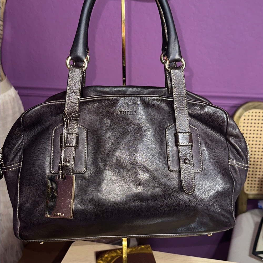 Furla Brown Satchel Leather Bag